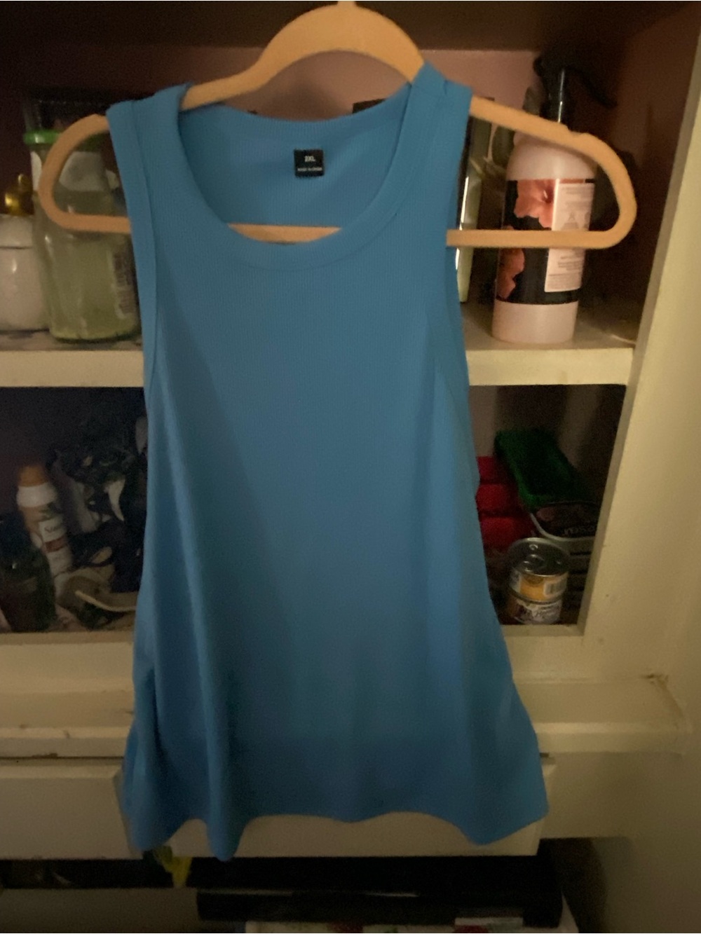 SHEIN Sky Blue Sleeveless A-Line Tank Top